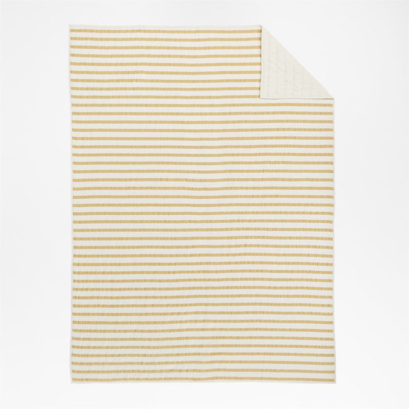 Yellow Striped Waffle Weave Organic Cotton Kids Bedding Bundle Set - image 2 of 13