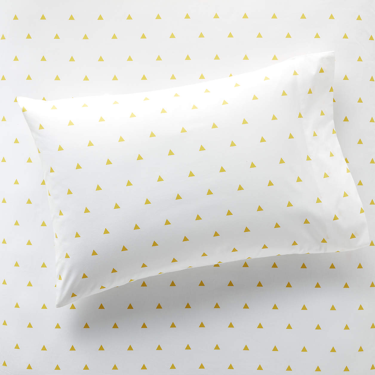 Organic Yellow Triangle Pillowcase + Reviews Crate & Kids