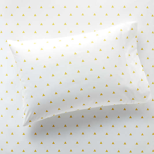 Organic Yellow Triangle Kids Pillowcase