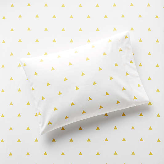 Organic Yellow Triangle Toddler Pillowcase