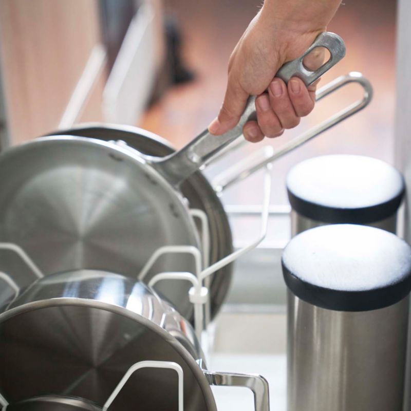 Yamazaki Tower White Adjustable Pot Lid and Frying Pan Organizer - image 2 of 7