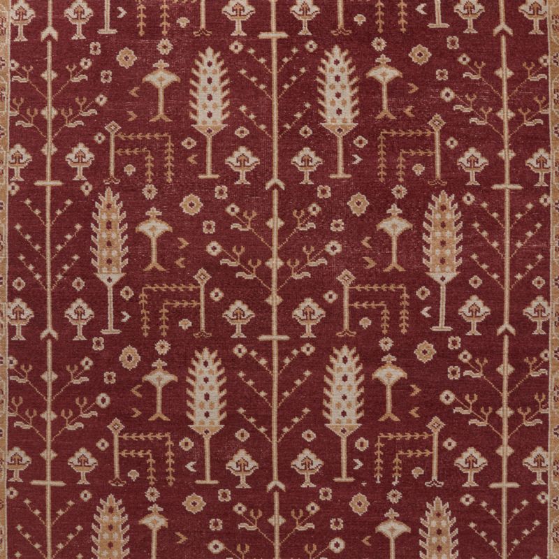 York Wool Traditional Handknotted Burgundy Area Rug 8'x10' - image 3 of 4