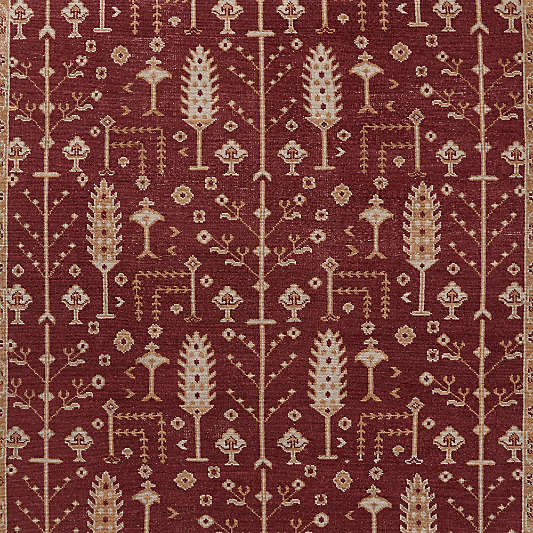 York Wool Traditional Handknotted Burgundy
