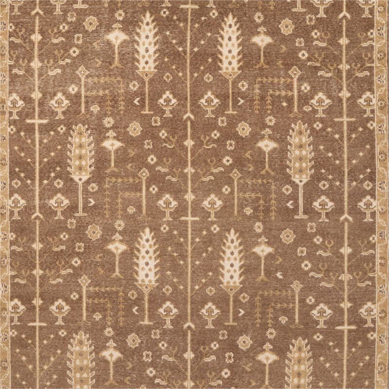 York Wool Traditional Handknotted Brown Area Rug 6'x9' - image 1 of 5