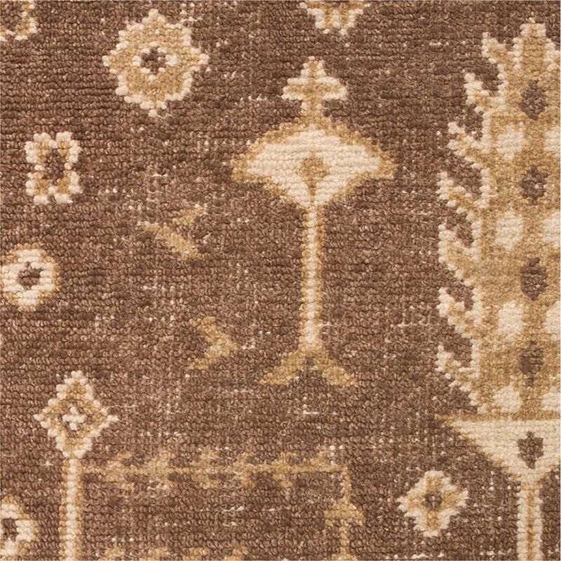 York Wool Traditional Handknotted Brown Area Rug 6'x9' - image 4 of 5