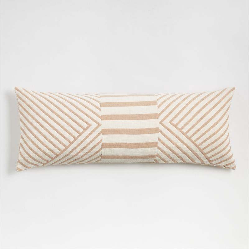 Yucatan 54"x20" Muslin Stripe Throw Pillow Cover