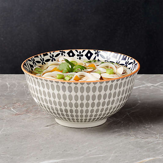 Yuki Grey Noodle Bowl 7.5"