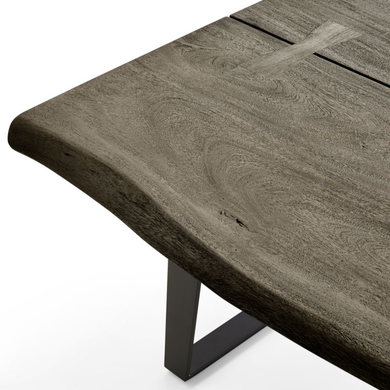Yukon Weathered Grey Live Edge Solid Wood 54" Rectangular Coffee Table