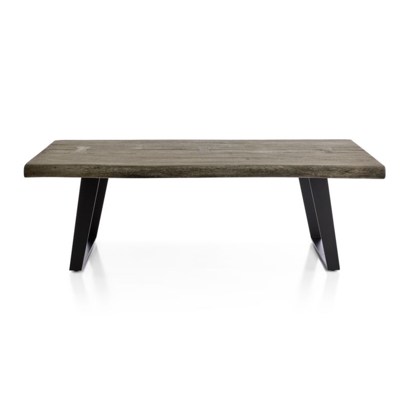 Yukon Weathered Grey Live Edge Solid Wood 54" Rectangular Coffee Table