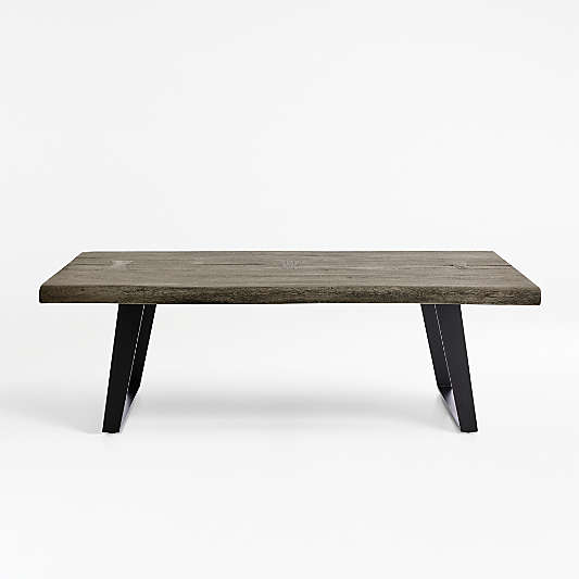 Yukon Weathered Grey Live Edge Solid Wood 54" Rectangular Coffee Table