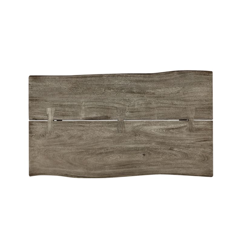 Yukon Weathered Grey Live Edge Solid Wood 54" Rectangular Coffee Table