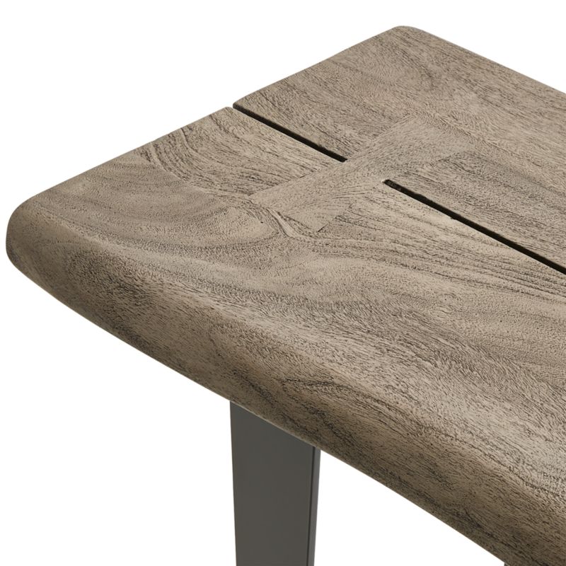 Yukon 57" Rectangular Weathered Grey Live Edge Solid Wood and Metal Console Table - image 6 of 11