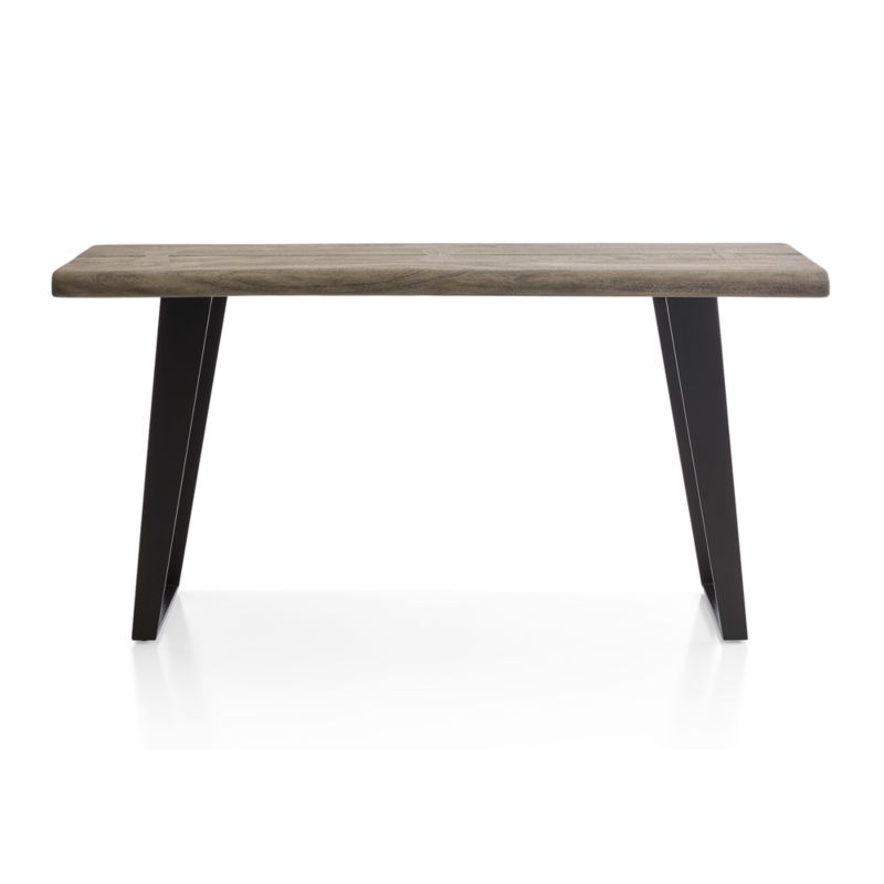 Yukon 57" Rectangular Weathered Grey Live Edge Solid Wood and Metal Console Table - image 10 of 11