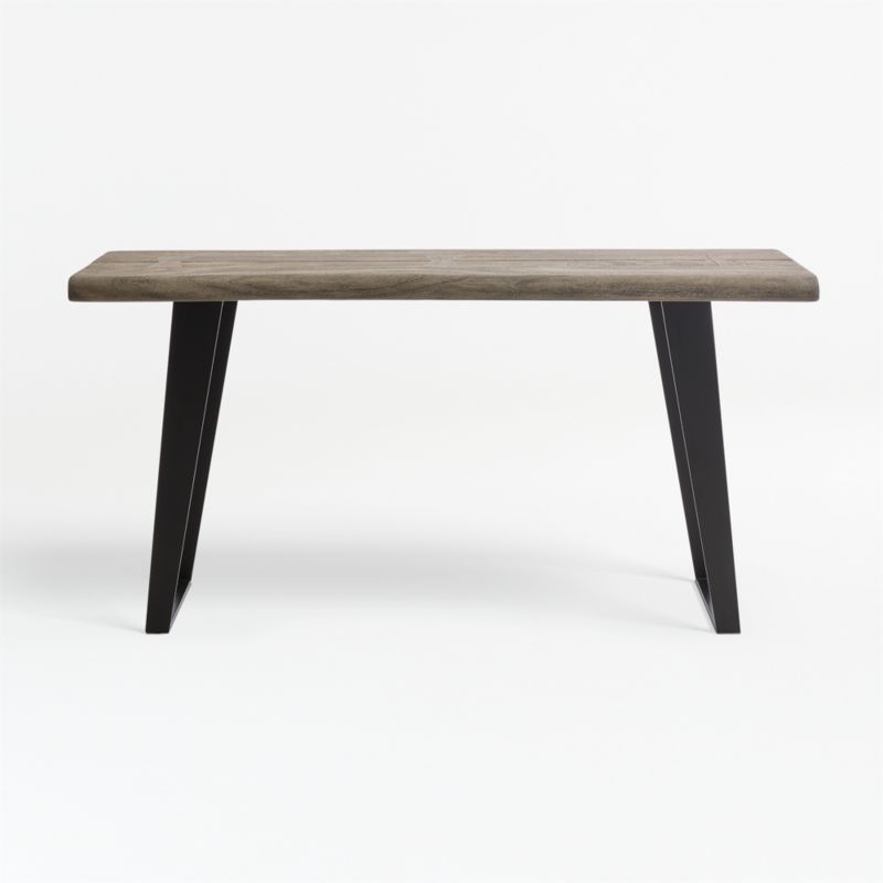 Yukon 57" Rectangular Weathered Grey Live Edge Solid Wood and Metal Console Table - image 2 of 11