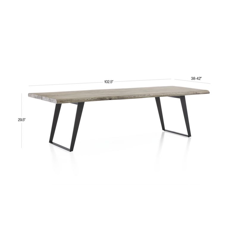 Yukon 102" Weathered Grey Live Edge Solid Wood Dining Table