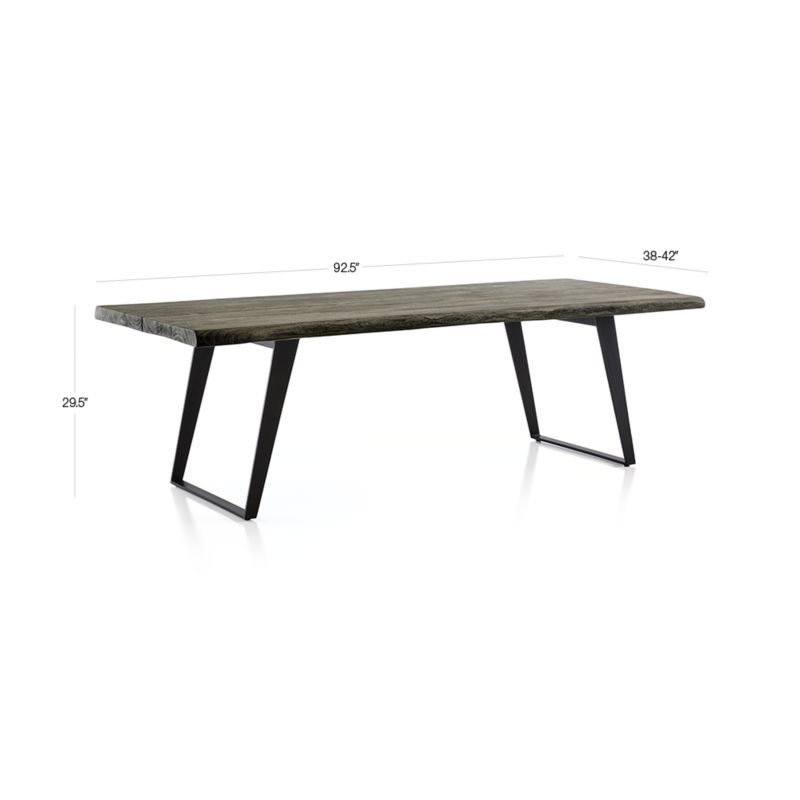 Yukon 92" Weathered Grey Live Edge Solid Wood Dining Table