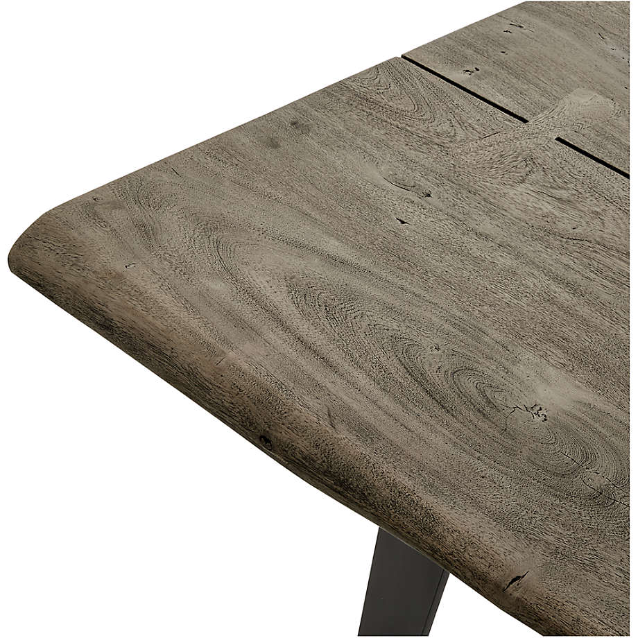 Yukon 80" Weathered Grey Live Edge Solid Wood Dining Table