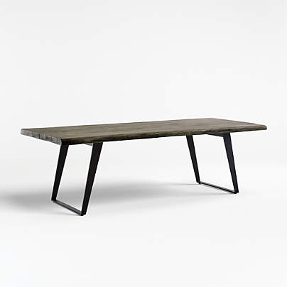 Yukon 92" Weathered Grey Live Edge Solid Wood Dining Table