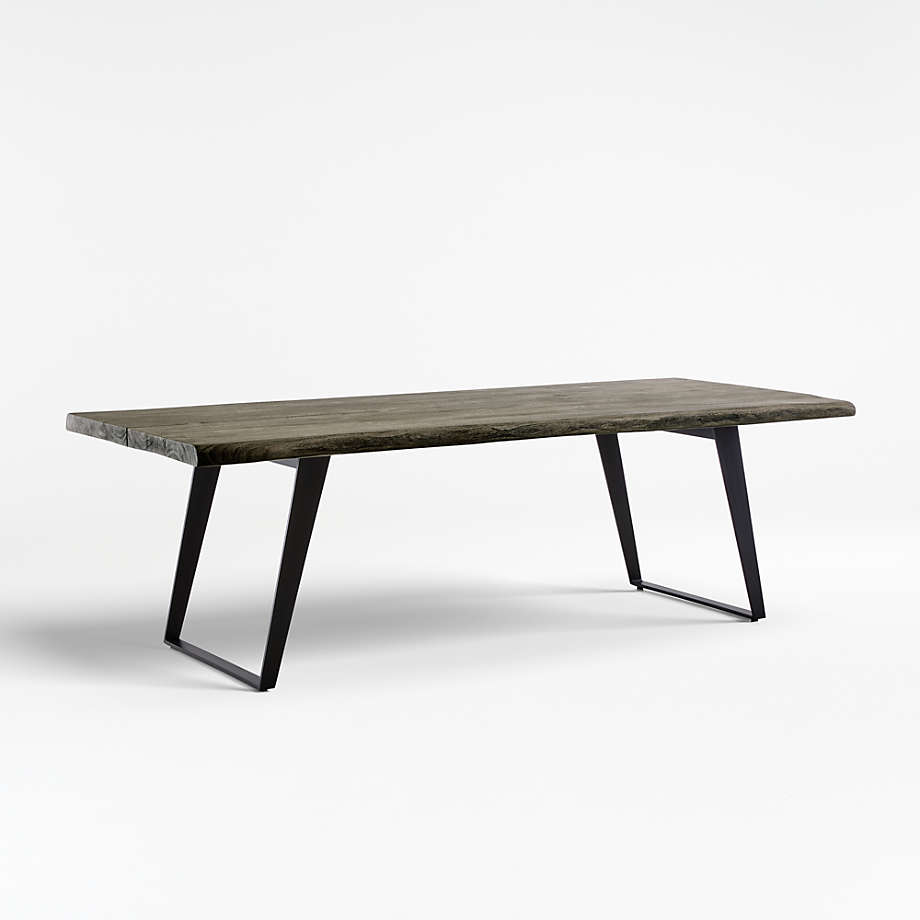 Yukon 92" Weathered Grey Live Edge Solid Wood Dining Table + Reviews