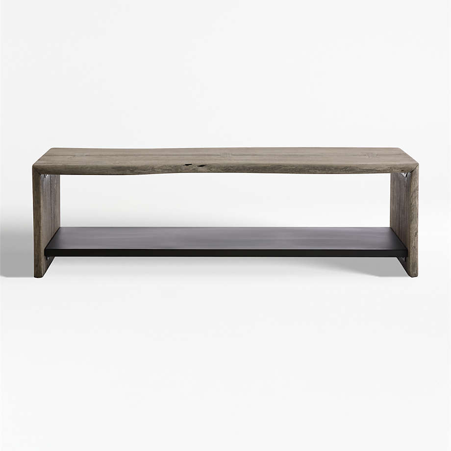 Yukon Grey Entryway Bench With Shelf Reviews Crate And Barrel