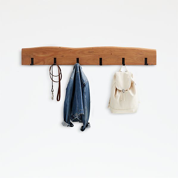 Wooden Hanger Double Hooks Coats Rack Hats Cloths Storage Door Hanger Wall Hooks