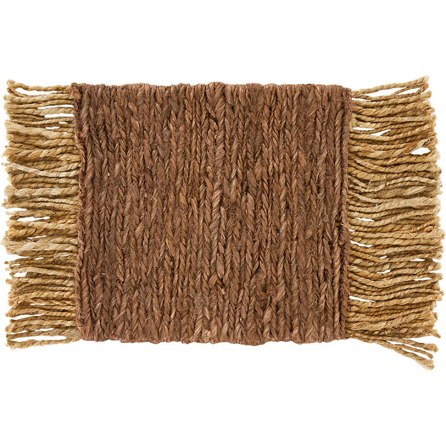 Yuma Fringed Clay Jute 12"x12" Rug Swatch + Reviews Crate and Barrel