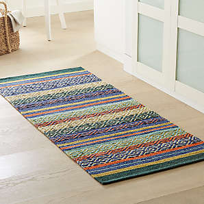 Blue Colourful Small Medium and Large Kitchen Mats and Hallway Entrance Runners 