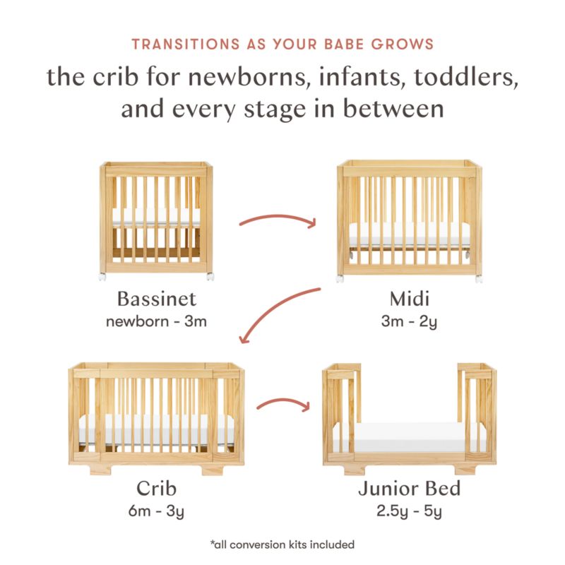 Babyletto Yuzu Natural Wood 8-in-1 Convertible Baby Crib with All Stages Conversion Kit - image 8 of 10