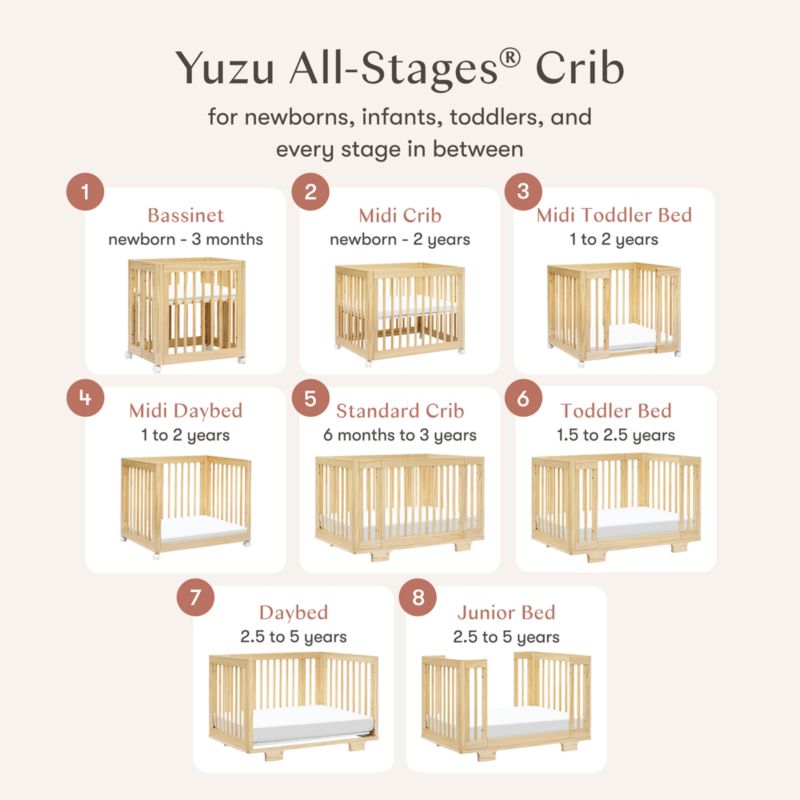 Babyletto Yuzu Natural Wood 8-in-1 Convertible Crib - image 10 of 11