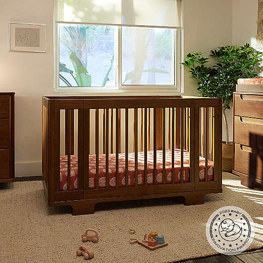 Babyletto Yuzu Walnut Wood 8-in-1 Convertible Baby Crib with All Stages Conversion Kit