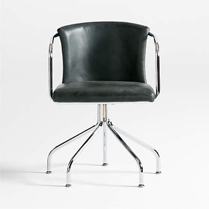 Dark green leather online dining chairs