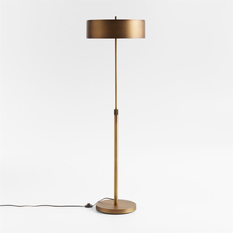 Zain Brushed Brass Metal Adjustable Floor Lamp