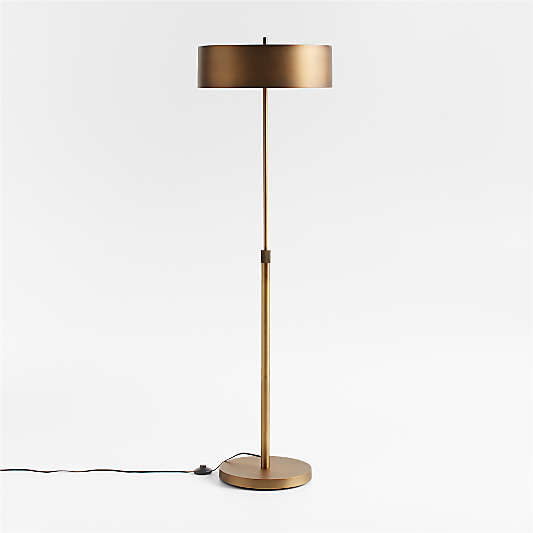 Zain Brushed Brass Metal Adjustable Floor Lamp