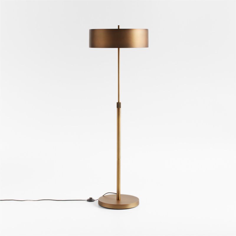 Zain Brushed Brass Metal Adjustable Floor Lamp + Reviews