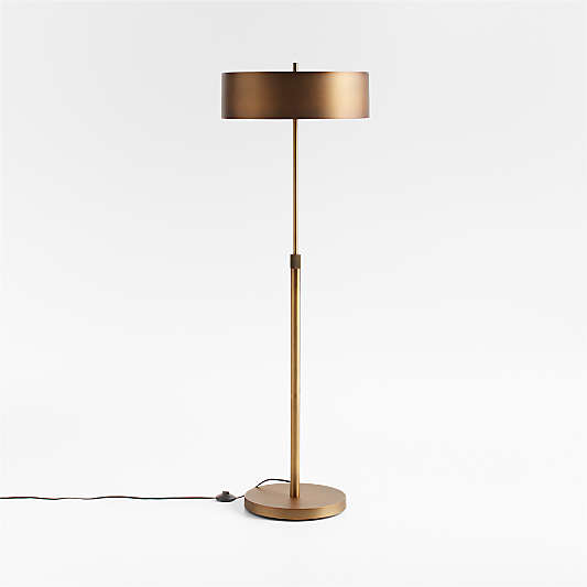 Zain Brushed Brass Metal Adjustable Floor Lamp