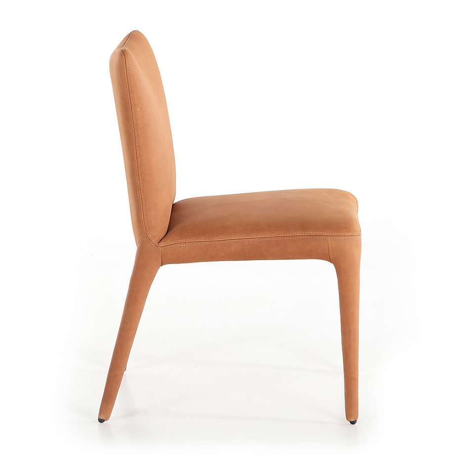 Camel leather store dining chair