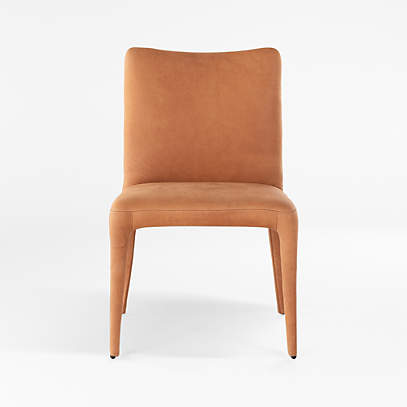 Camel leather outlet dining chair