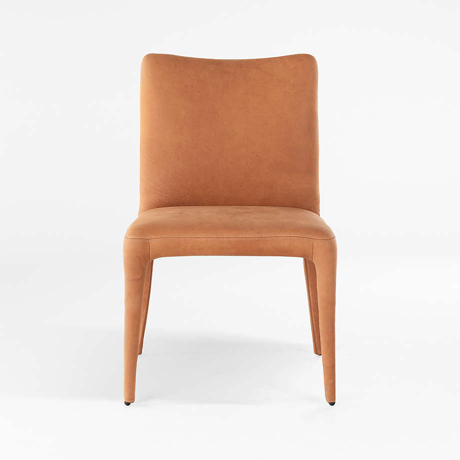 Zanni Camel Leather Dining Chair + Reviews | Crate & Barrel