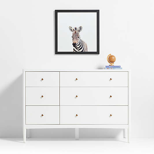 Baby Zebra Black Wood Framed Wall Art Print