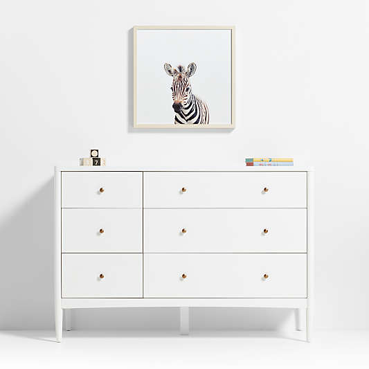 Baby Zebra Maple Wood Framed Wall Art Print