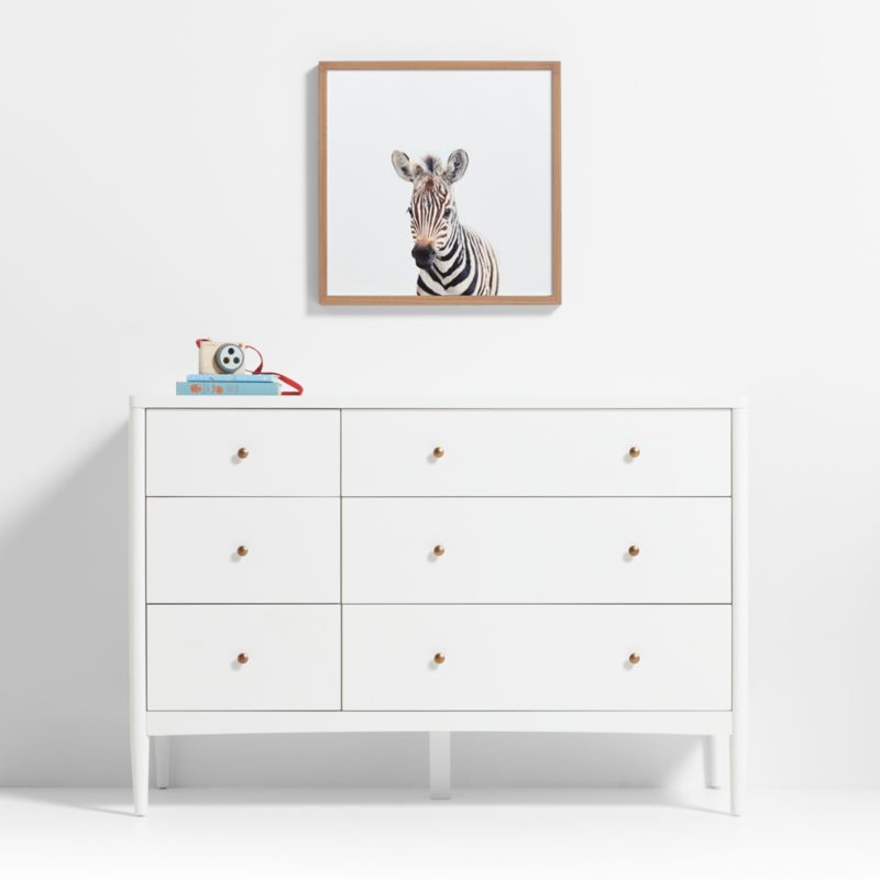 Baby Zebra Walnut Wood Framed Wall Art Print - image 1 of 7