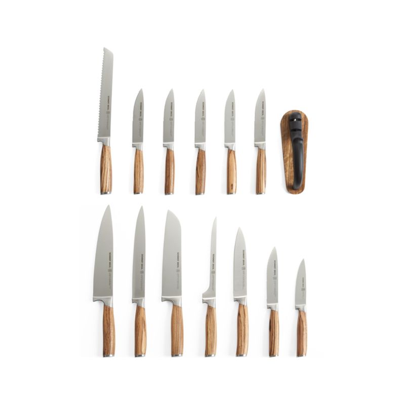 Schmidt Brothers ® -Piece Zebra Wood Knife Block Set