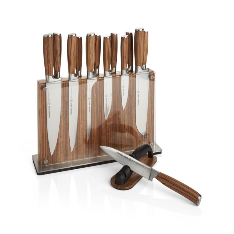 Schmidt Brothers ® -Piece Zebra Wood Knife Block Set