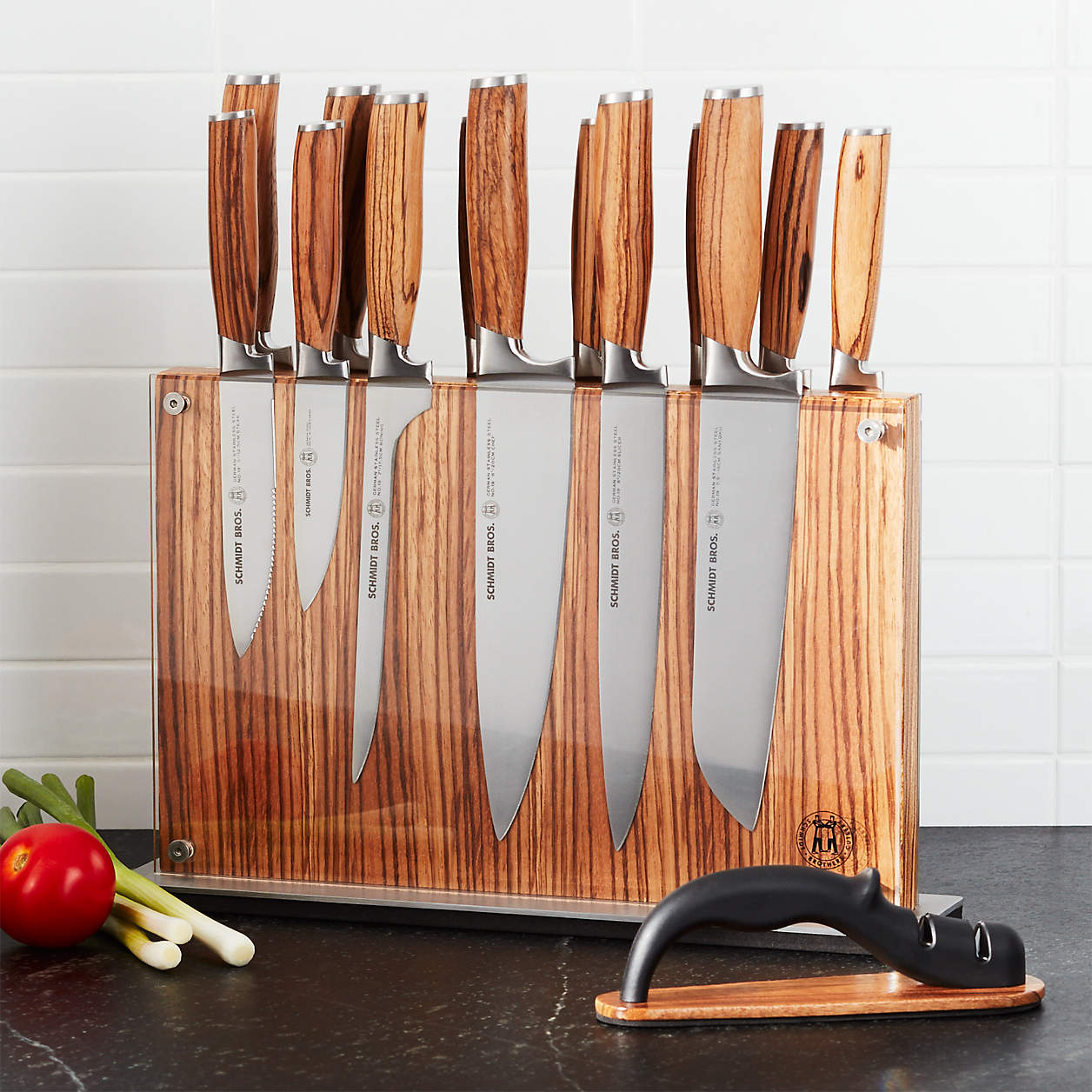 Schmidt Brothers 15Piece Zebra Wood Knife Block Set + Reviews Crate