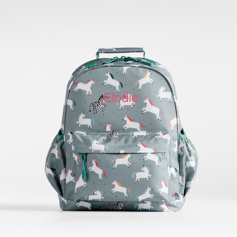 Zebra Unicorn Medium Kids Backpack with Side Pockets