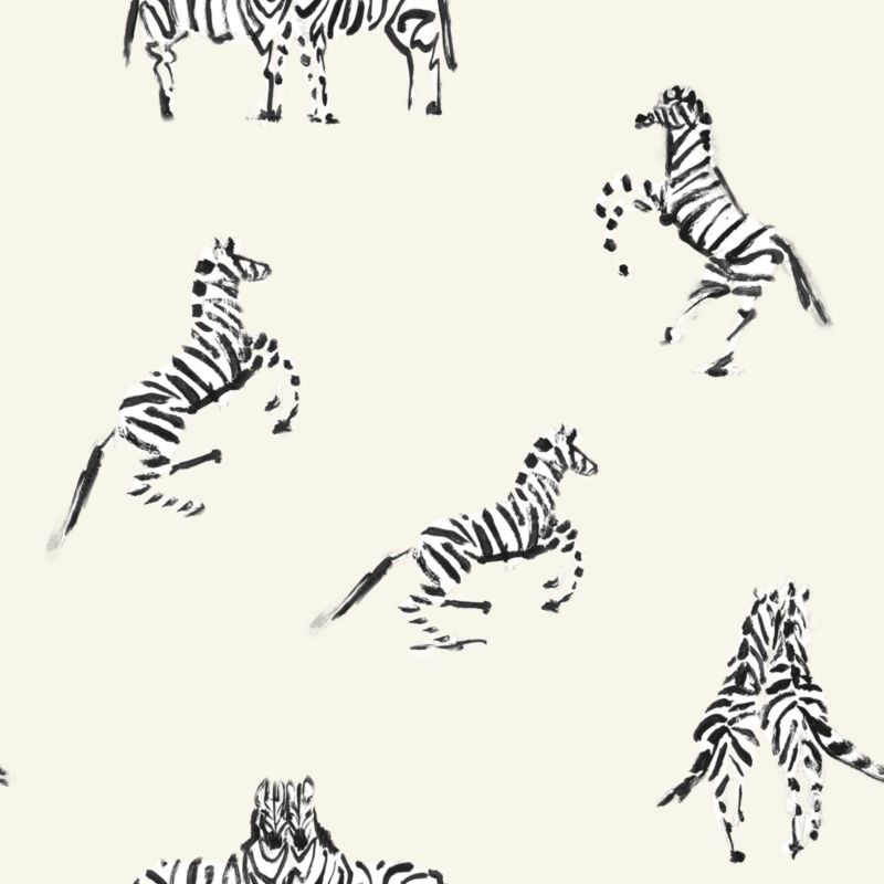 Tempaper Zebras In Love White Peel and Stick Wallpaper - image 2 of 4