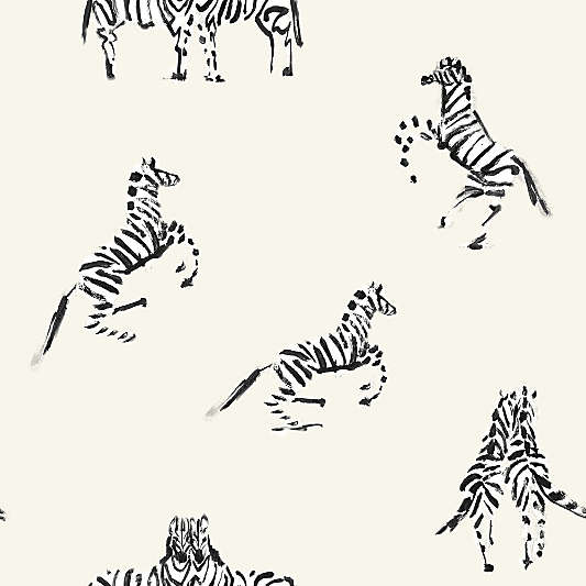 Tempaper Zebras In Love White Peel and Stick Wallpaper