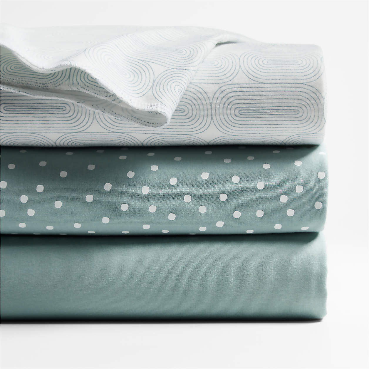 Zen Modern Blue Organic Baby Swaddle Blankets, Set of 3 + Reviews Crate & Kids