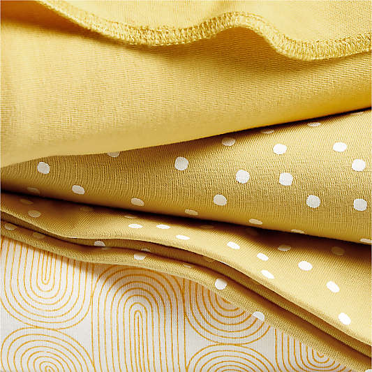 Zen Yellow Organic Baby Swaddle Blankets, Set of 3