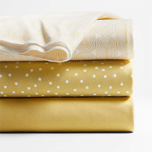 Zen Yellow Organic Baby Swaddle Blankets, Set of 3